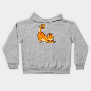 cute cat streching animal yoga concept kitten doing yoga Kids Hoodie